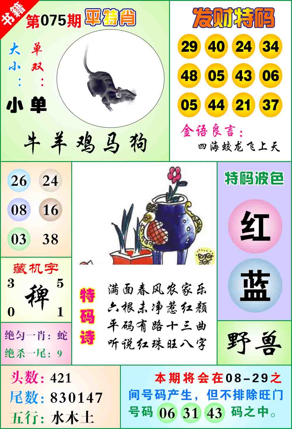 075期澳门天王宝典[图]